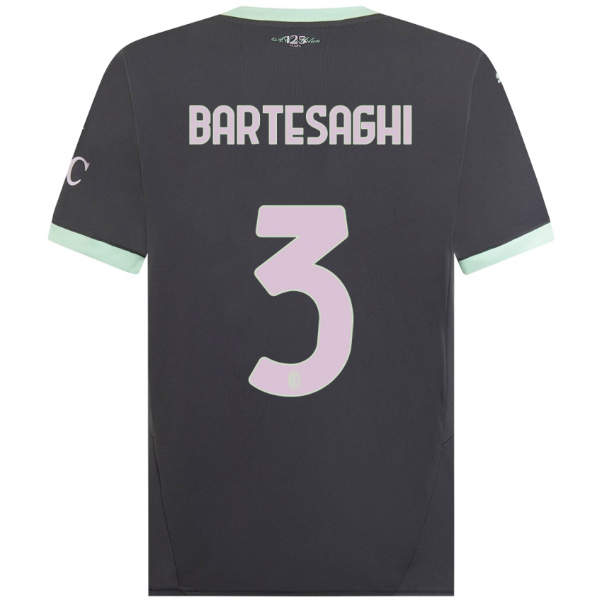 Kinderen Davide Bartesaghi #3 Grijs Thuisshirt Derde Tenue 2024/25 T-Shirt België