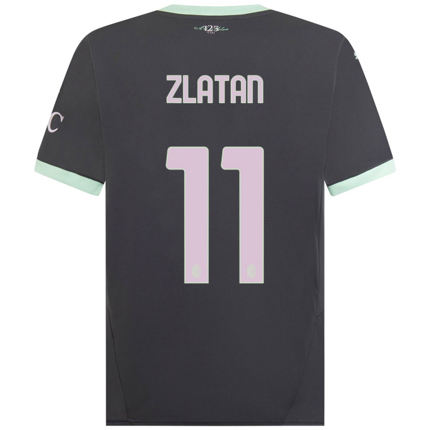 Kinder Zlatan Ibrahimovic #11 Grau Ausweichtrikot Trikot 2024/25 T-Shirt Belgien