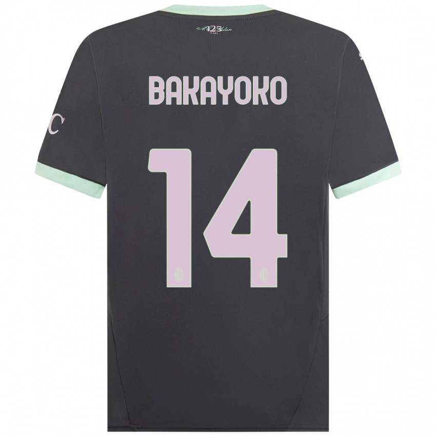 Kinderen Tiemoue Bakayoko #14 Grijs Thuisshirt Derde Tenue 2024/25 T-Shirt België