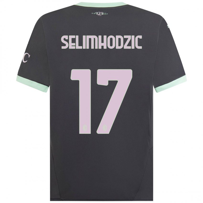 Kinderen Noa Selimhodzic #17 Grijs Thuisshirt Derde Tenue 2024/25 T-Shirt België