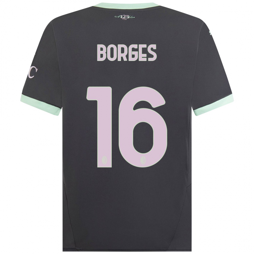 Kinderen Lenny Borges #16 Grijs Thuisshirt Derde Tenue 2024/25 T-Shirt België