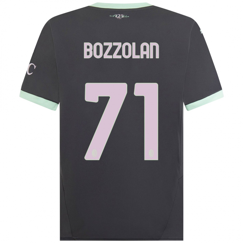 Kinderen Andrea Bozzolan #71 Grijs Thuisshirt Derde Tenue 2024/25 T-Shirt België