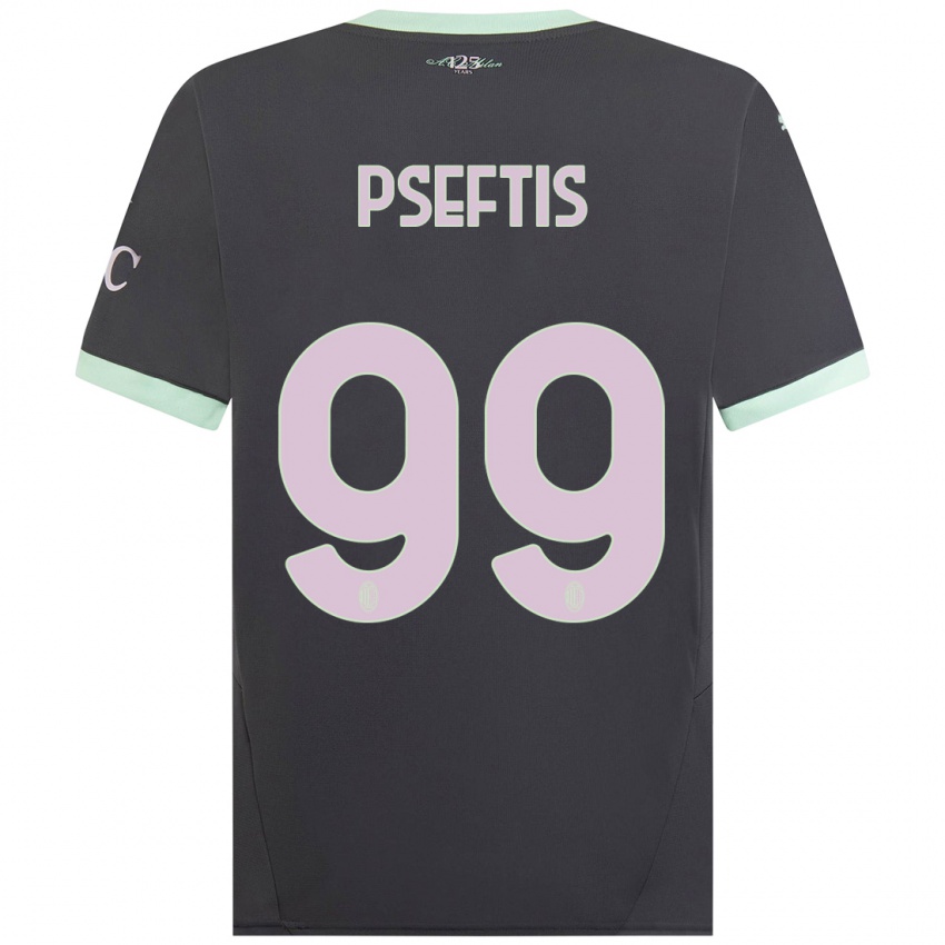 Kinderen Fotios Pseftis #99 Grijs Thuisshirt Derde Tenue 2024/25 T-Shirt België