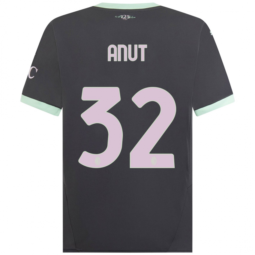 Kinderen Niccolo Anut #32 Grijs Thuisshirt Derde Tenue 2024/25 T-Shirt België