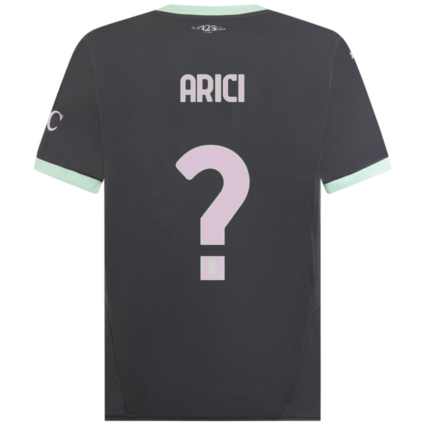 Kinderen Alberto Arici #0 Grijs Thuisshirt Derde Tenue 2024/25 T-Shirt België