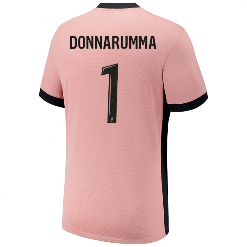 Enfant Maillot Gianluigi Donnarumma #1 Rouille Rose Troisieme 2024/25 T-Shirt Belgique