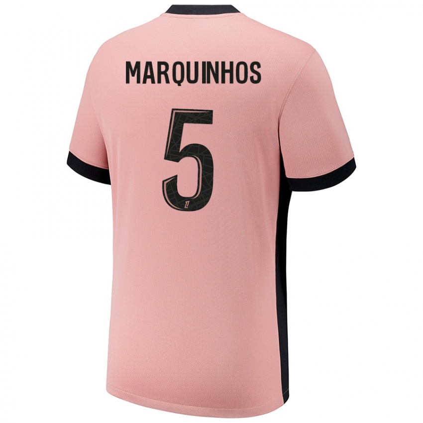 Enfant Maillot Marquinhos #5 Rouille Rose Troisieme 2024/25 T-Shirt Belgique