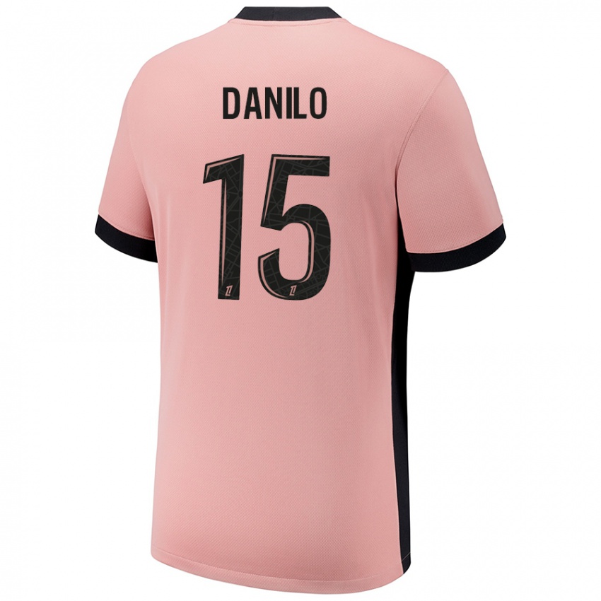 Kinderen Danilo Pereira #15 Roestroze Thuisshirt Derde Tenue 2024/25 T-Shirt België