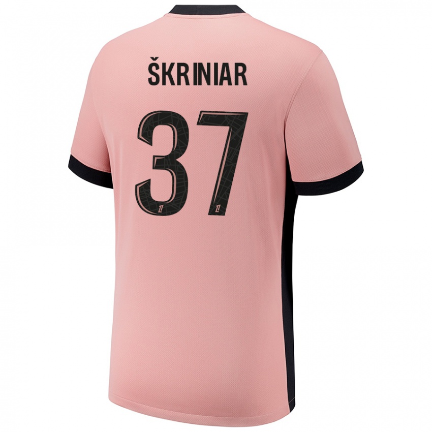 Enfant Maillot Milan Skriniar #37 Rouille Rose Troisieme 2024/25 T-Shirt Belgique