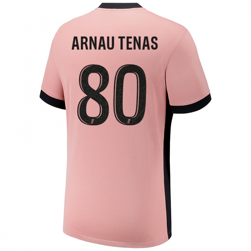 Enfant Maillot Arnau Tenas #80 Rouille Rose Troisieme 2024/25 T-Shirt Belgique