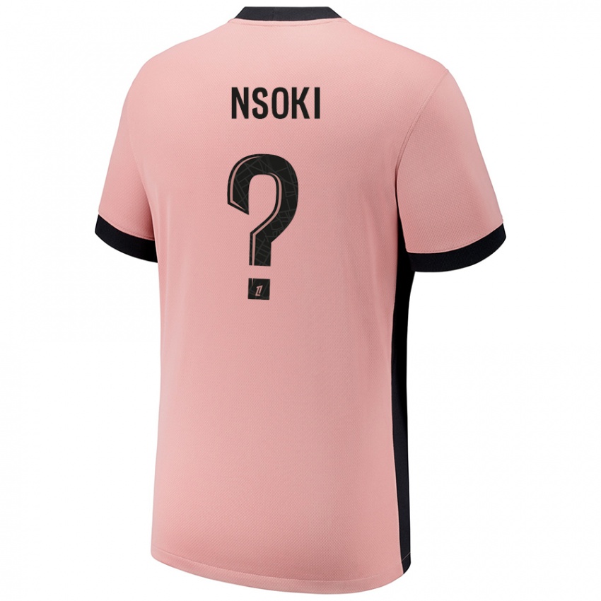 Kinderen Noah Nsoki #0 Roestroze Thuisshirt Derde Tenue 2024/25 T-Shirt België