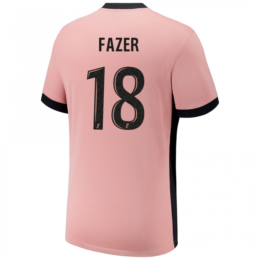 Kinderen Laurina Fazer #18 Roestroze Thuisshirt Derde Tenue 2024/25 T-Shirt België