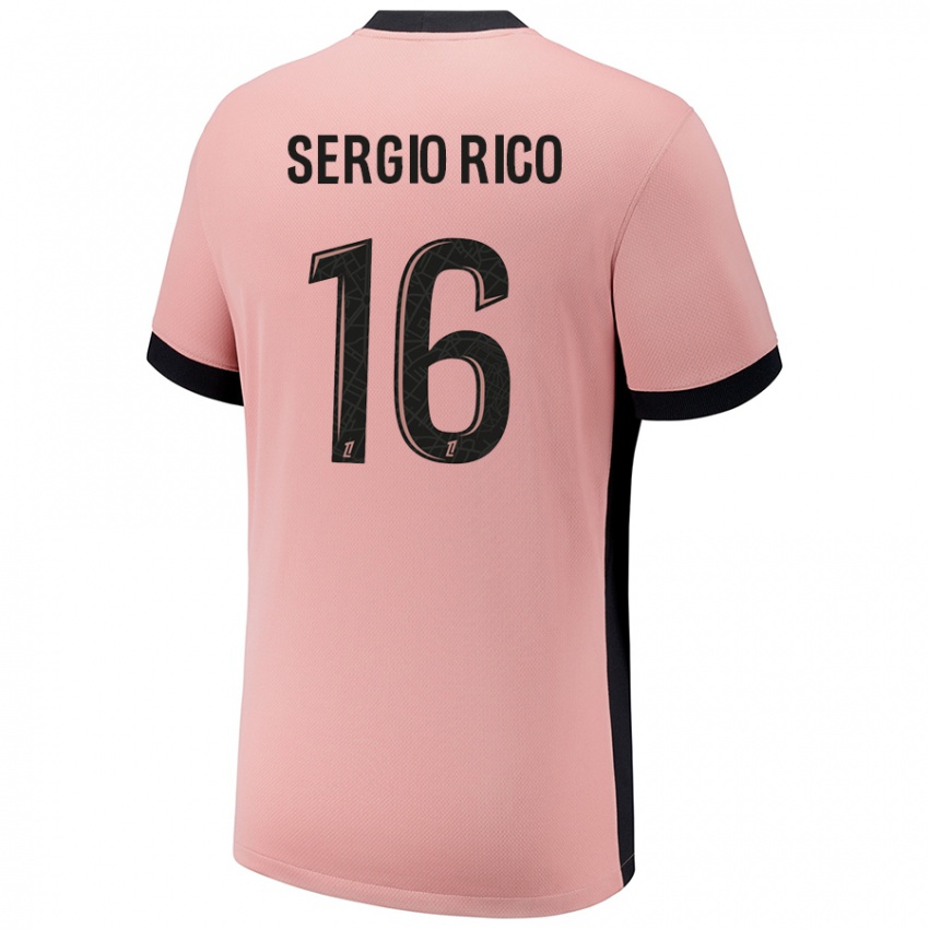 Enfant Maillot Sergio Rico #16 Rouille Rose Troisieme 2024/25 T-Shirt Belgique