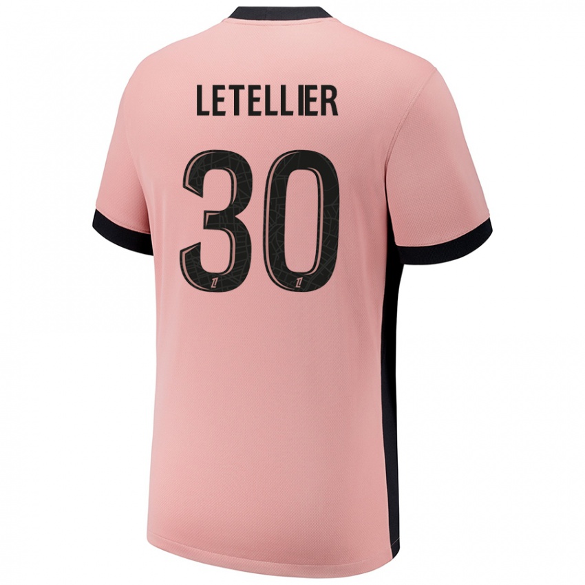 Enfant Maillot Alexandre Letellier #30 Rouille Rose Troisieme 2024/25 T-Shirt Belgique