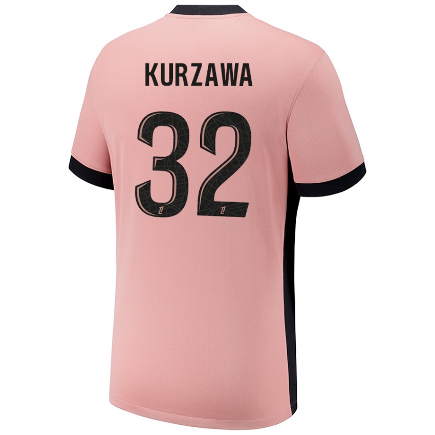 Enfant Maillot Layvin Kurzawa #32 Rouille Rose Troisieme 2024/25 T-Shirt Belgique