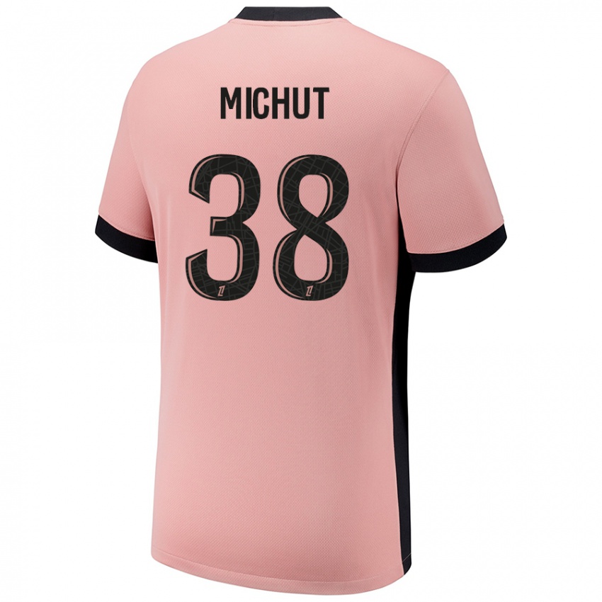 Enfant Maillot Edouard Michut #38 Rouille Rose Troisieme 2024/25 T-Shirt Belgique