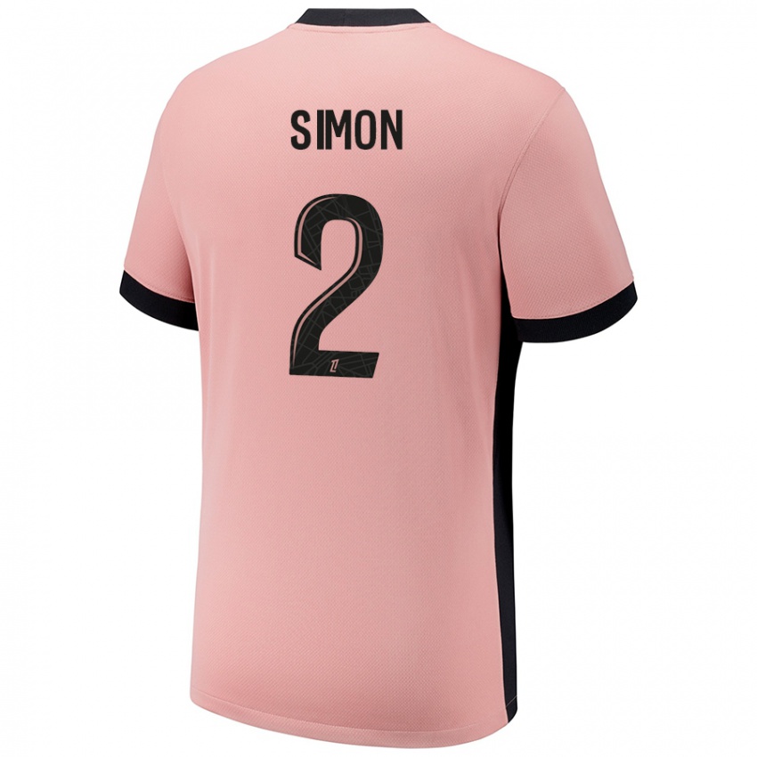 Kinderen Benedicte Simon #2 Roestroze Thuisshirt Derde Tenue 2024/25 T-Shirt België