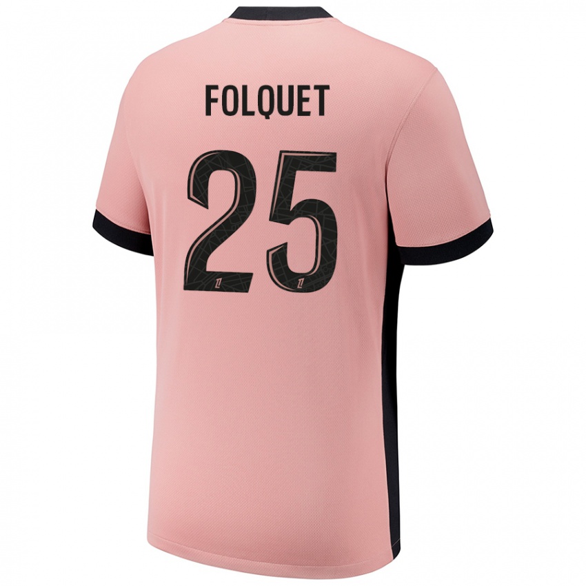 Enfant Maillot Magnaba Folquet #25 Rouille Rose Troisieme 2024/25 T-Shirt Belgique