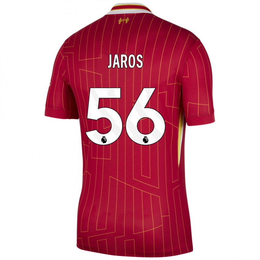 Homme Maillot Vitezslav Jaros #56 Rouge Jaune Blanc Tenues Domicile 2024/25 T-Shirt Belgique