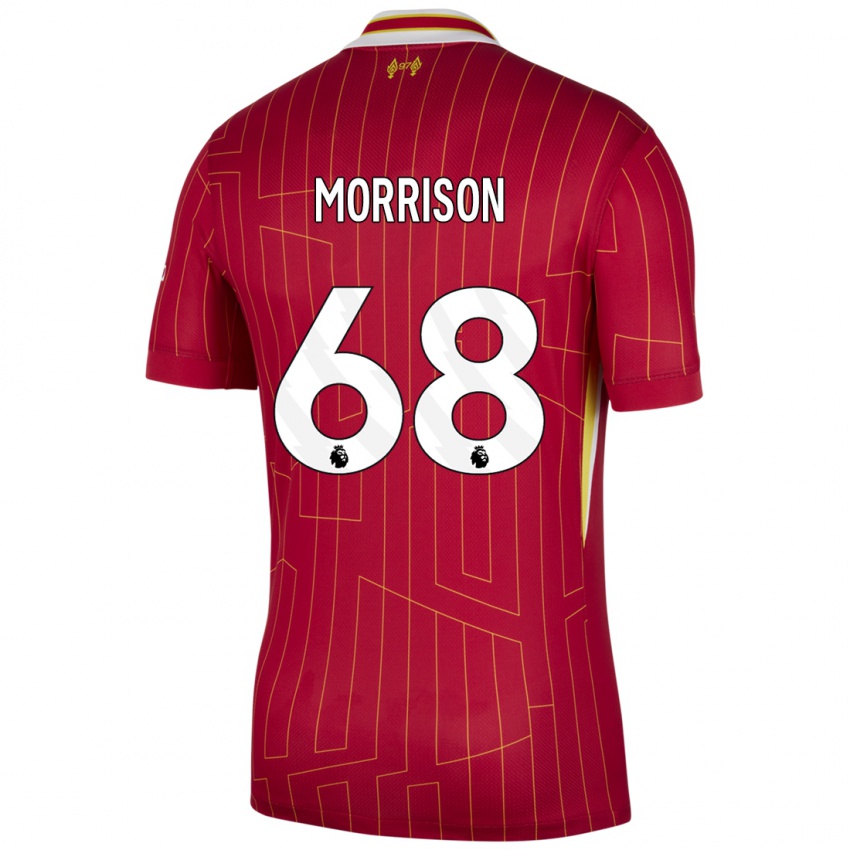 Homme Maillot Kieran Morrison #68 Rouge Jaune Blanc Tenues Domicile 2024/25 T-Shirt Belgique