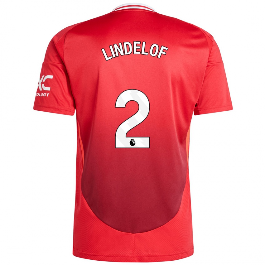 Homme Maillot Victor Lindelof #2 Rouge Vif Tenues Domicile 2024/25 T-Shirt Belgique