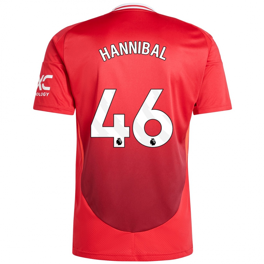 Homme Maillot Hannibal Mejbri #46 Rouge Vif Tenues Domicile 2024/25 T-Shirt Belgique