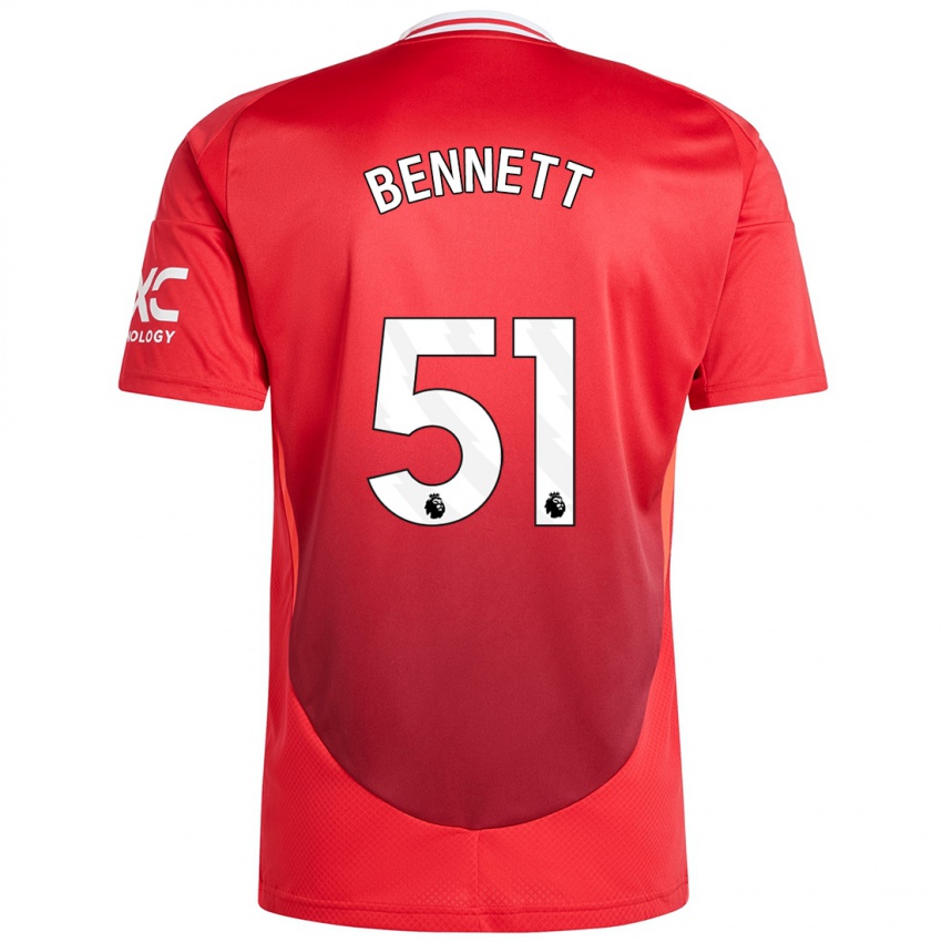 Homme Maillot Rhys Bennett #51 Rouge Vif Tenues Domicile 2024/25 T-Shirt Belgique