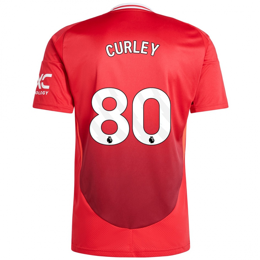 Homme Maillot Ruben Curley #80 Rouge Vif Tenues Domicile 2024/25 T-Shirt Belgique