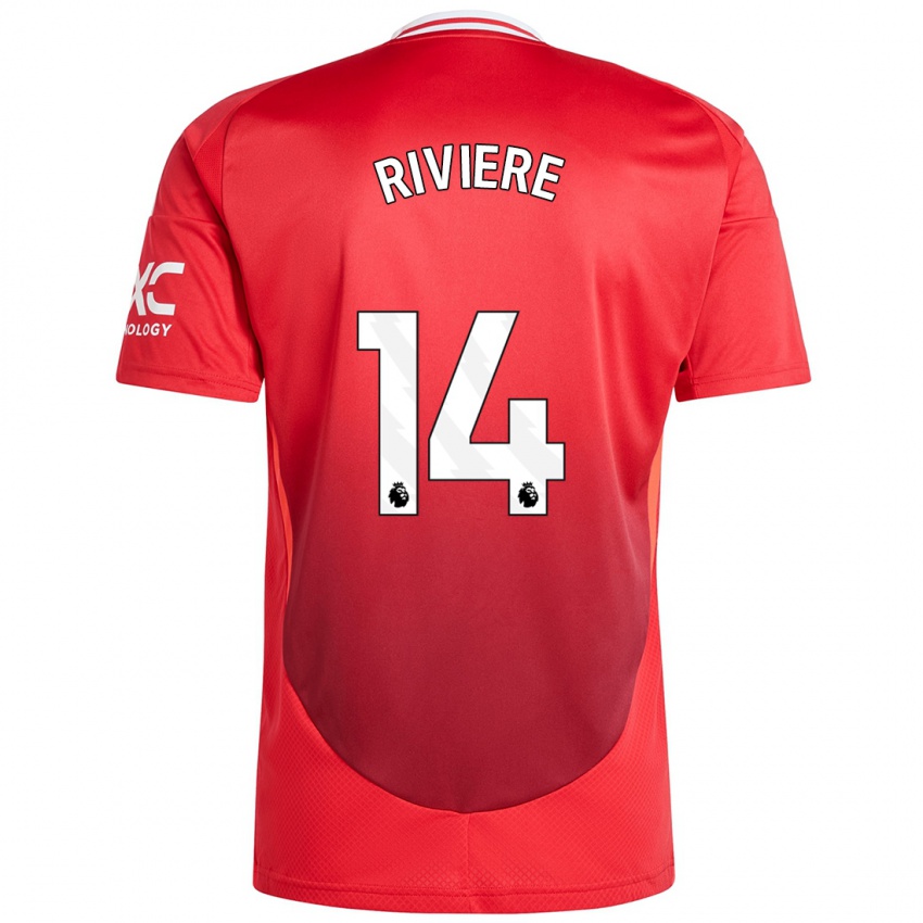 Homme Maillot Jayde Riviere #14 Rouge Vif Tenues Domicile 2024/25 T-Shirt Belgique