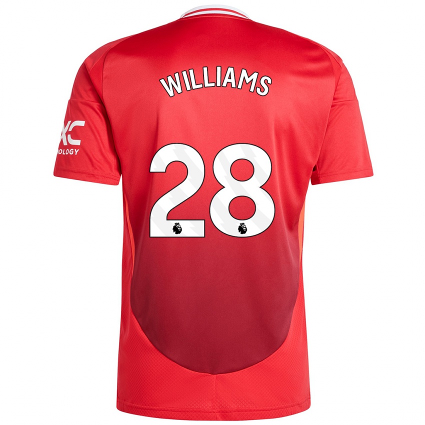 Homme Maillot Rachel Williams #28 Rouge Vif Tenues Domicile 2024/25 T-Shirt Belgique