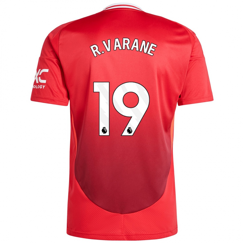 Homme Maillot Raphael Varane #19 Rouge Vif Tenues Domicile 2024/25 T-Shirt Belgique