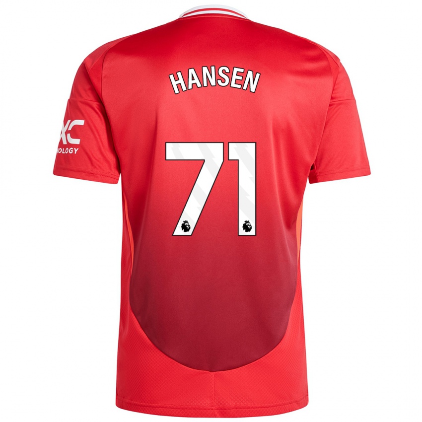 Homme Maillot Isak Hansen-Aaroen #71 Rouge Vif Tenues Domicile 2024/25 T-Shirt Belgique