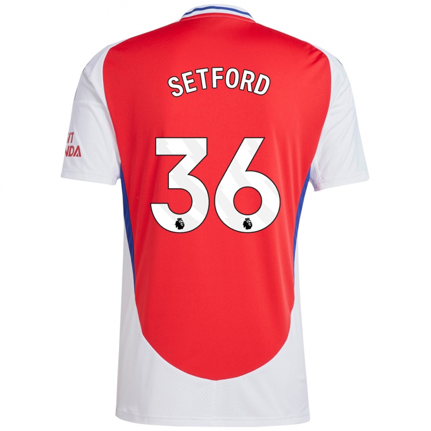 Heren Tommy Setford #36 Rood Wit Thuisshirt Thuistenue 2024/25 T-Shirt België