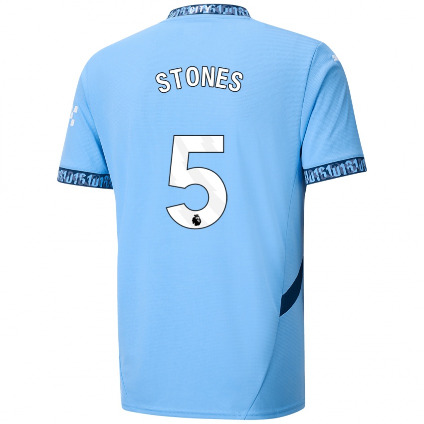 Herren John Stones #5 Marineblau Heimtrikot Trikot 2024/25 T-Shirt Belgien