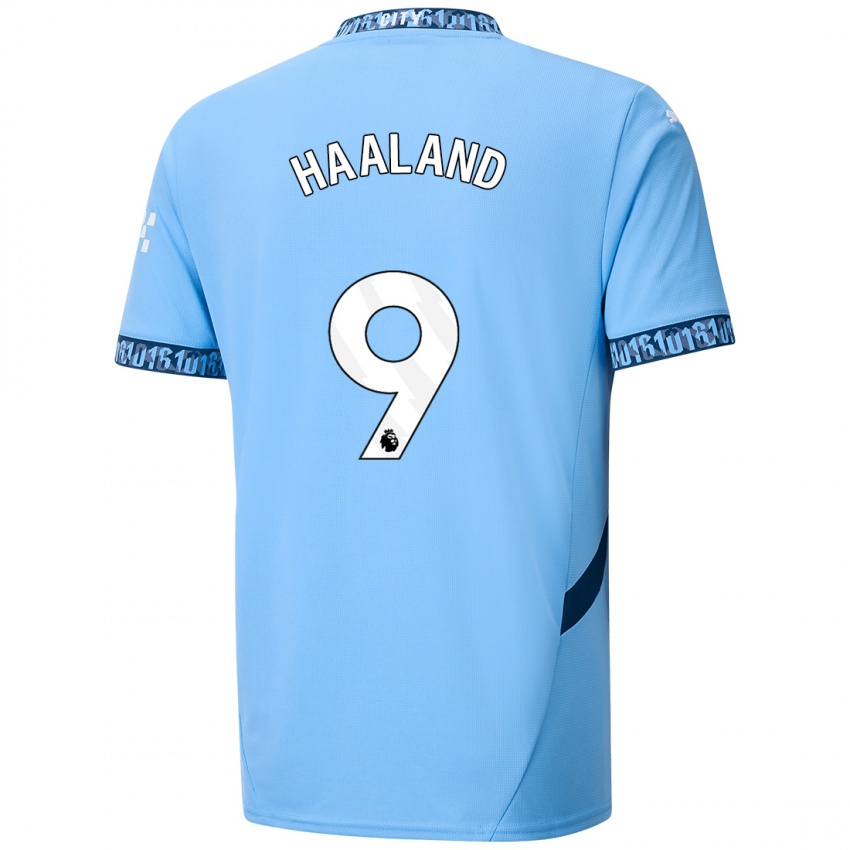 Heren Erling Haaland #9 Marineblauw Thuisshirt Thuistenue 2024/25 T-Shirt België