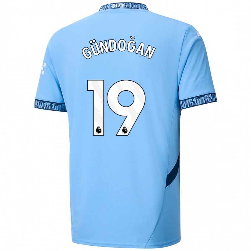 Herren Ilkay Gundogan #19 Marineblau Heimtrikot Trikot 2024/25 T-Shirt Belgien