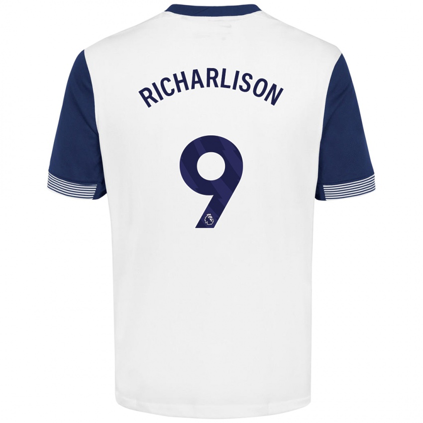 Heren Richarlison #9 Wit Blauw Thuisshirt Thuistenue 2024/25 T-Shirt België