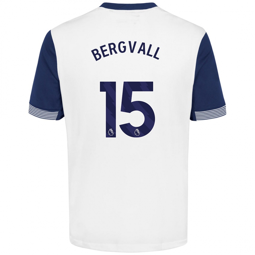 Heren Lucas Bergvall #15 Wit Blauw Thuisshirt Thuistenue 2024/25 T-Shirt België