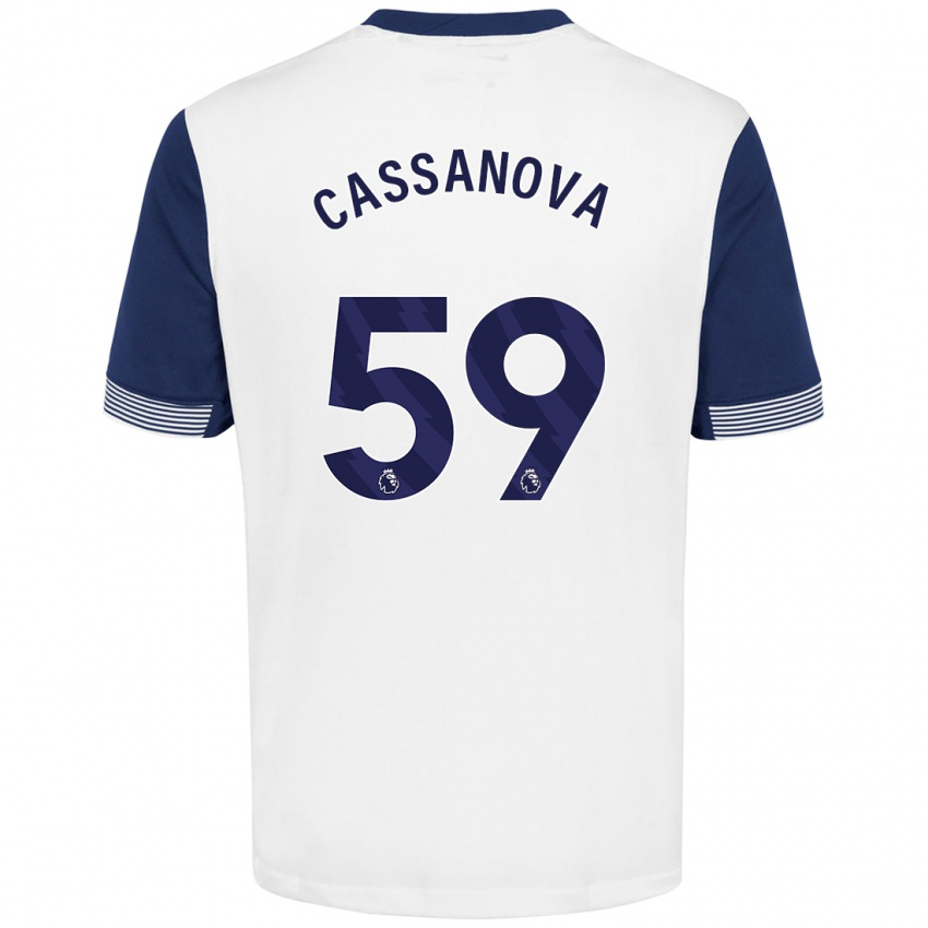 Heren Dante Cassanova #59 Wit Blauw Thuisshirt Thuistenue 2024/25 T-Shirt België