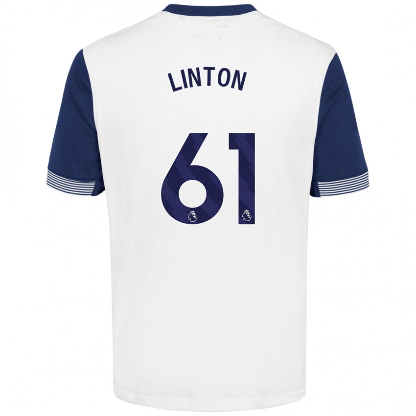 Heren Jahziah Linton #61 Wit Blauw Thuisshirt Thuistenue 2024/25 T-Shirt België