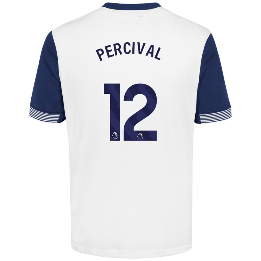 Heren Ria Percival #12 Wit Blauw Thuisshirt Thuistenue 2024/25 T-Shirt België