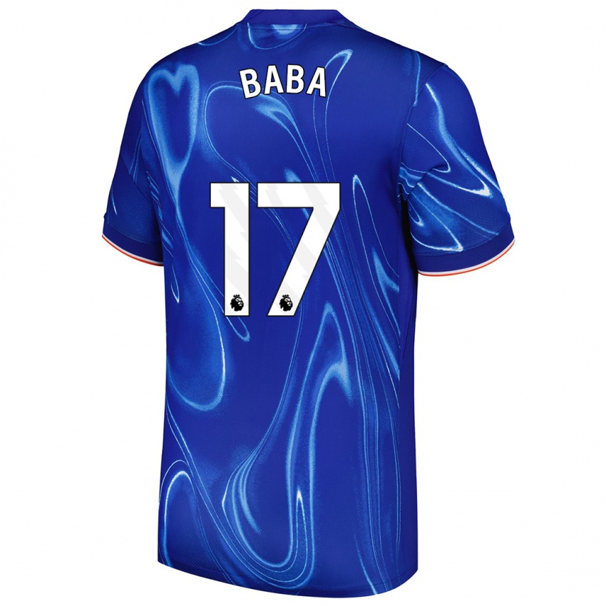 Homme Maillot Abdul-Rahman Baba #17 Bleu Blanc Tenues Domicile 2024/25 T-Shirt Belgique