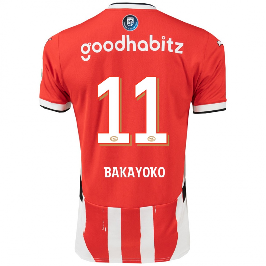 Homme Maillot Johan Bakayoko #11 Rouge Blanc Tenues Domicile 2024/25 T-Shirt Belgique