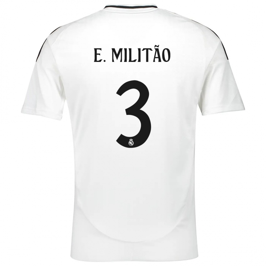 Heren Eder Militao #3 Wit Thuisshirt Thuistenue 2024/25 T-Shirt België