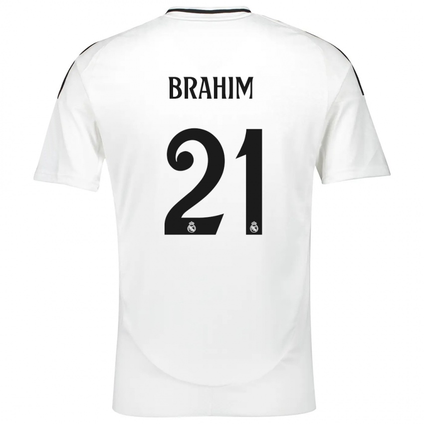 Heren Brahim Diaz #21 Wit Thuisshirt Thuistenue 2024/25 T-Shirt België