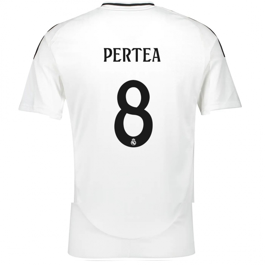 Herren Raul Pertea #8 Weiß Heimtrikot Trikot 2024/25 T-Shirt Belgien