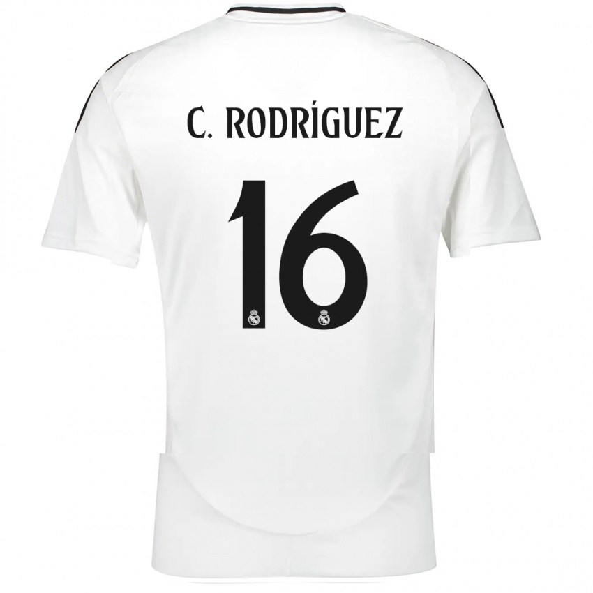 Herren Carlos Rodríguez #16 Weiß Heimtrikot Trikot 2024/25 T-Shirt Belgien