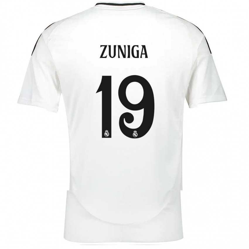 Herren Loren Zúñiga #19 Weiß Heimtrikot Trikot 2024/25 T-Shirt Belgien