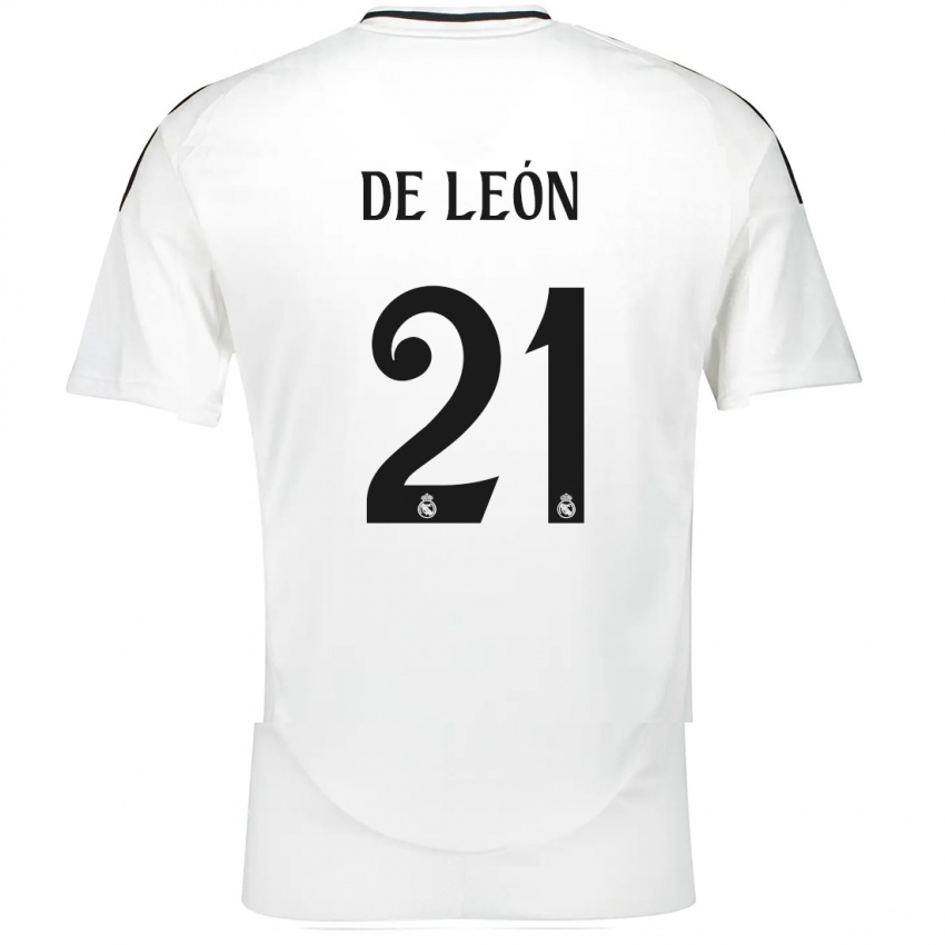 Herren Jeremy De León #21 Weiß Heimtrikot Trikot 2024/25 T-Shirt Belgien