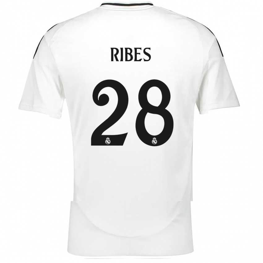 Herren Kike Ribes #28 Weiß Heimtrikot Trikot 2024/25 T-Shirt Belgien